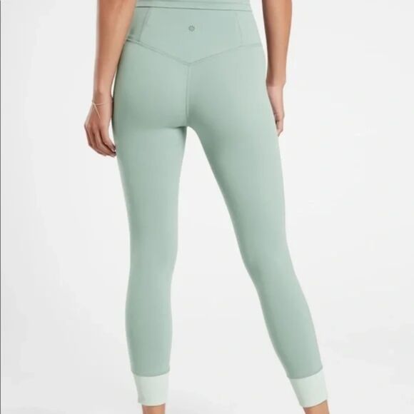 Athleta Elation Rib 7/8 Tight Legging in Seafoam Blue Green SIZE LARGE - Picture 3 of 8